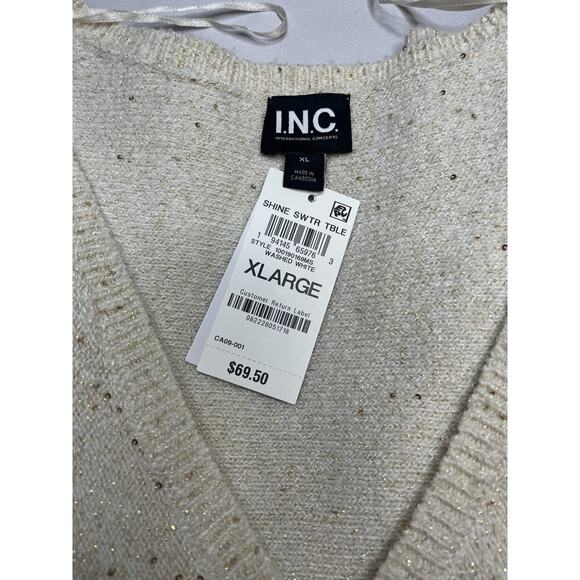 Inc International Concepts Women's Sequin Shine Sweater V-Neck Size XL NWT NEW - Picture 6 of 8